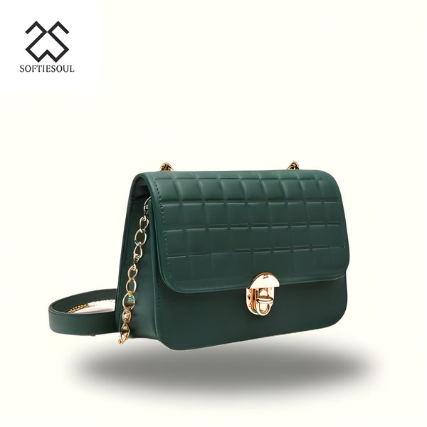 Women PU Leather Body Bag color Green