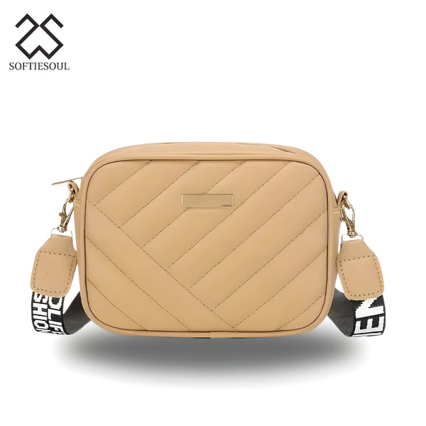 Crossbody Bags for girls - small square bag - Leather Bag Light Brown color