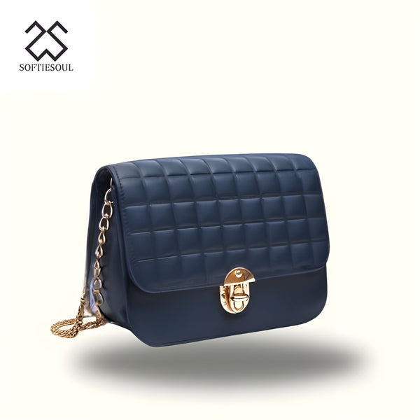 Women PU Leather Body Bag color Blue